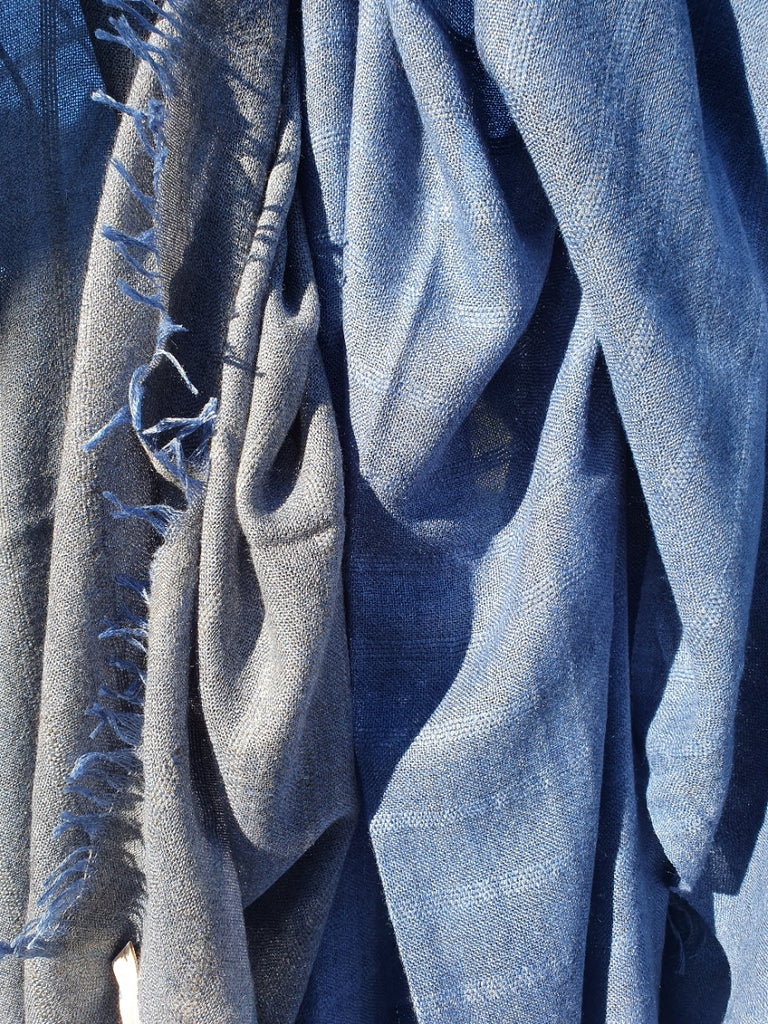 Blue and Brown on the left; Blue on blue on the right