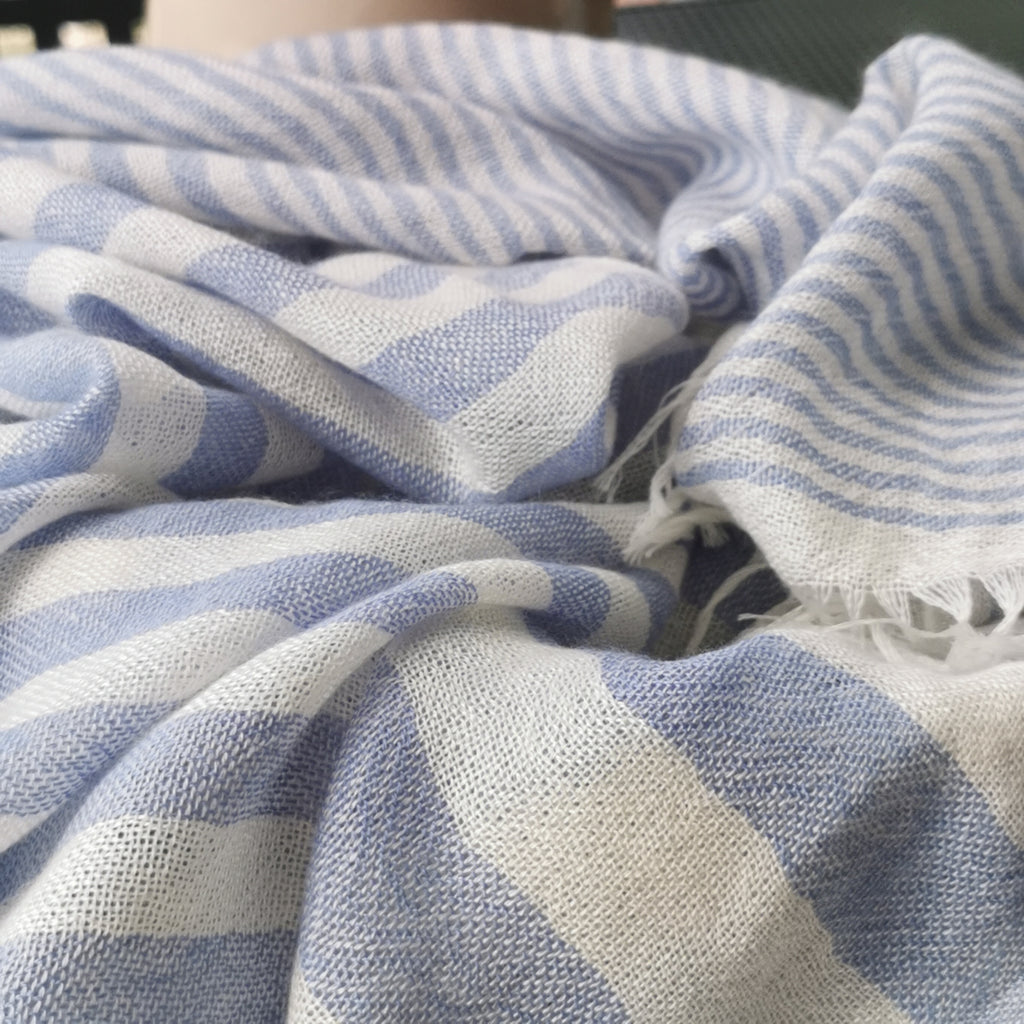 Light blue and cream