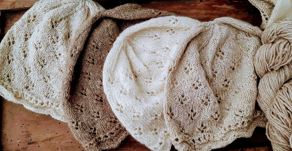 HAND-KNITTED HATS, TWO-PLY LACE WEIGHT