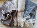 UNISEX SCARVES 100% Hand-woven Single ply Cashmere, tone on tone pattern