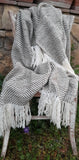 HAND-WOVEN THROW, ONE IF A KIND, 4 ply Merinos & Kid Mohair