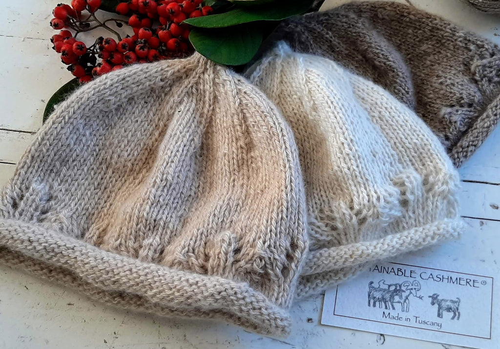 HAND-KNITTED HATS, TWO-PLY LACE WEIGHT